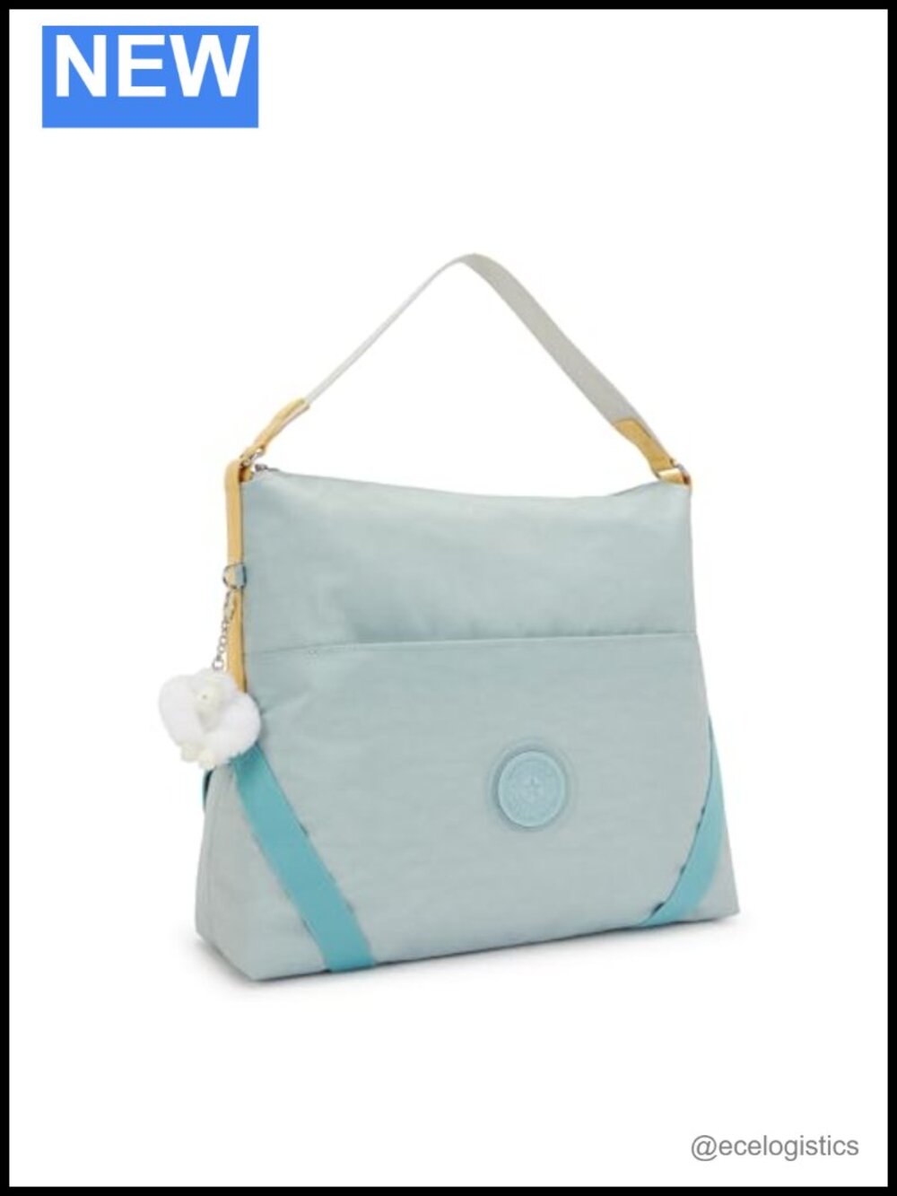 Kipling Larinda Shoulder Bag Nylon Zip Closure 2 Compartments 8.6L